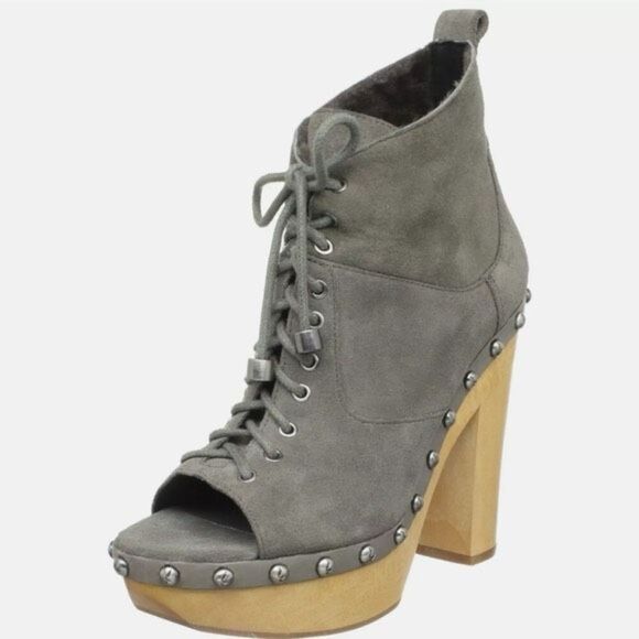✨Koolaburra LUCINDA PEEP TOE SZ 9.5 HEELS SHEARLING✨ - Picture 1 of 14